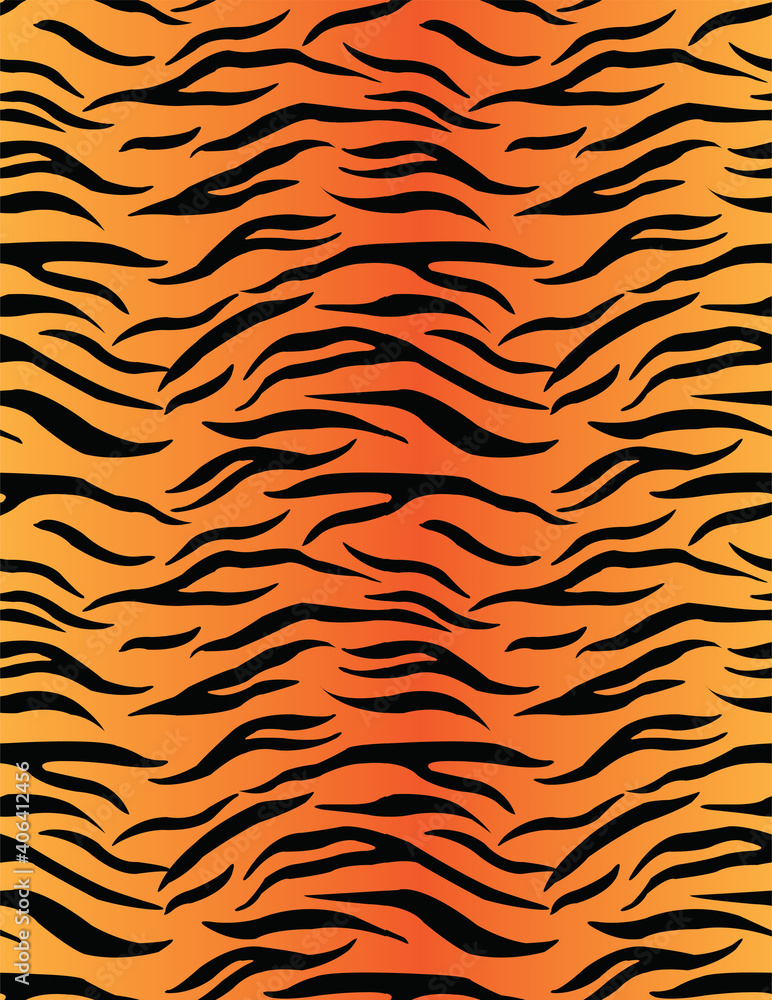 Seamless Tiger skin pattern vector illustration, Animal skin pattern ...