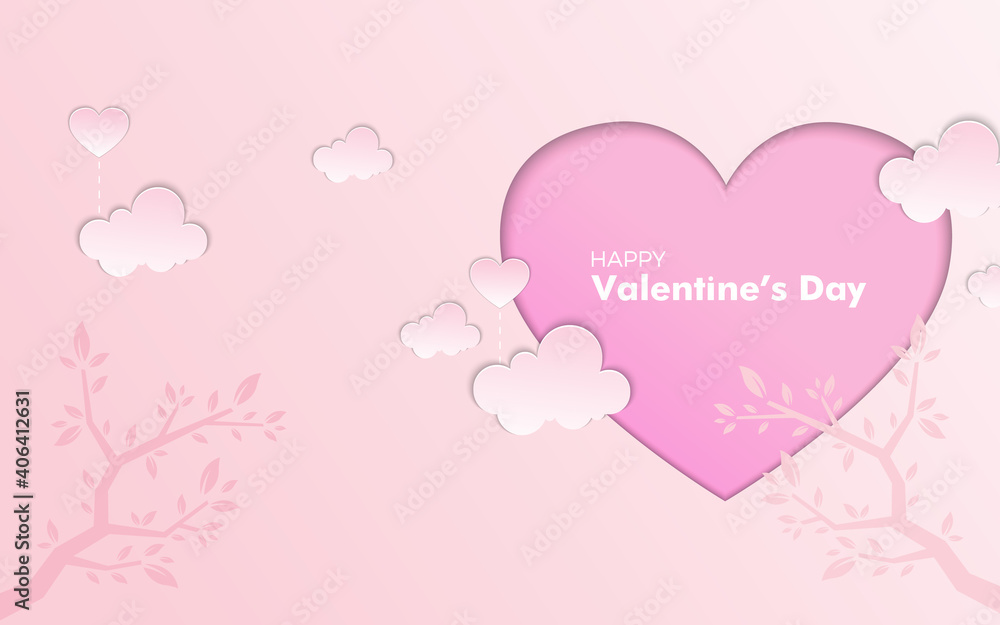 Valentine's day background template for banner, party flyer, poster & brochure.