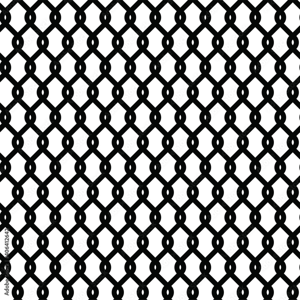 Vecteur Stock Seamless wired steel grid netting fence pattern black and  white isolated, Barbed metal mesh fence prison barrier, Chain link fence  wire mesh Vector illustration | Adobe Stock