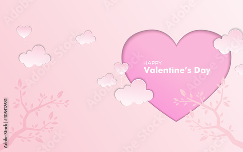 Valentine's day background template for banner, party flyer, poster & brochure.