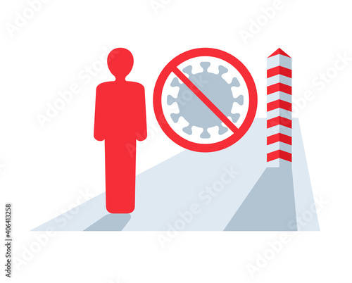Observatory on Border - virus and boundary pillar 