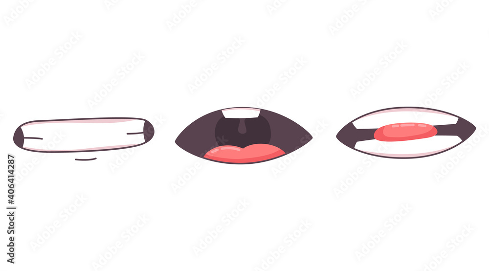 Mouth animation. Funny cartoon mouths set with expression. Cartoon talking mouth and lips vector animations poses Mouth animation. Funny cartoon mouths set with expression. Cartoon talking mouth and lips vector animations poses