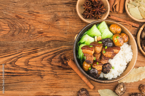 Chinese food： Braised Pork Rice