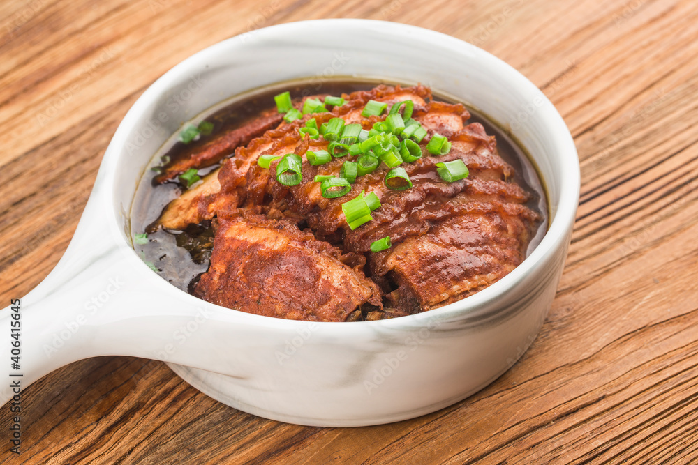 Steamed Belly Pork with Santow Mustard Cabbage. Oriental Cuisine, Asia Recipe, Steamed Belly Pork with Santow Mustard Cabbage. Oriental Cuisine, Asia Recipe,