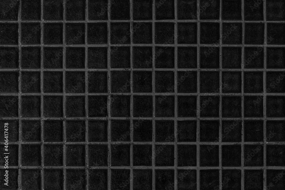 Black and gray mosaic floor pattern and seamless background