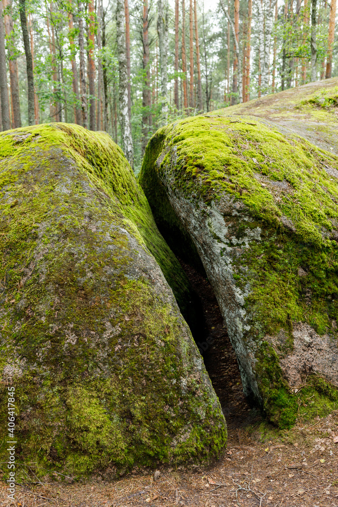 big stones boulders in the forest big stones boulders in the forest
