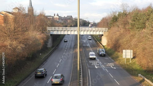 A British dual carriageway from above.