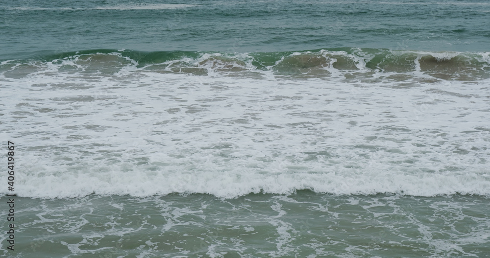 Fototapeta premium Big sea wave on beach