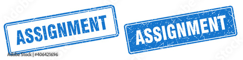 assignment stamp set. assignment square grunge sign