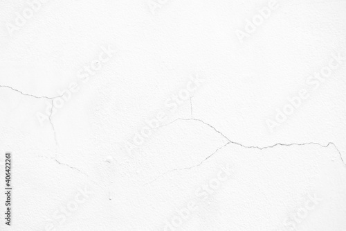 Crack Lines on White Stucco Wall Texture for Background.