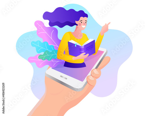 Women talking by video chat. Conference call at home. Online education concept. Welcome back to school. Flat design.