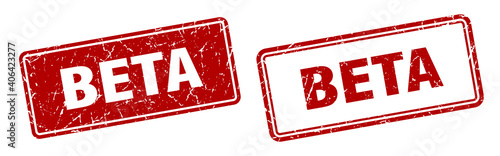 beta stamp set. beta square grunge sign