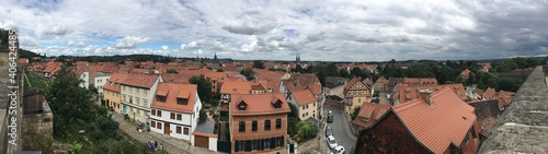 Panoramic view over the rooftops of the Old Town of Quedlinburg, Germany