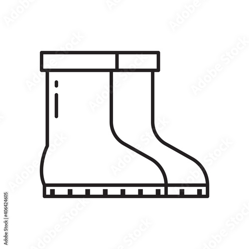Garden Gum Boots Icon in Line Art