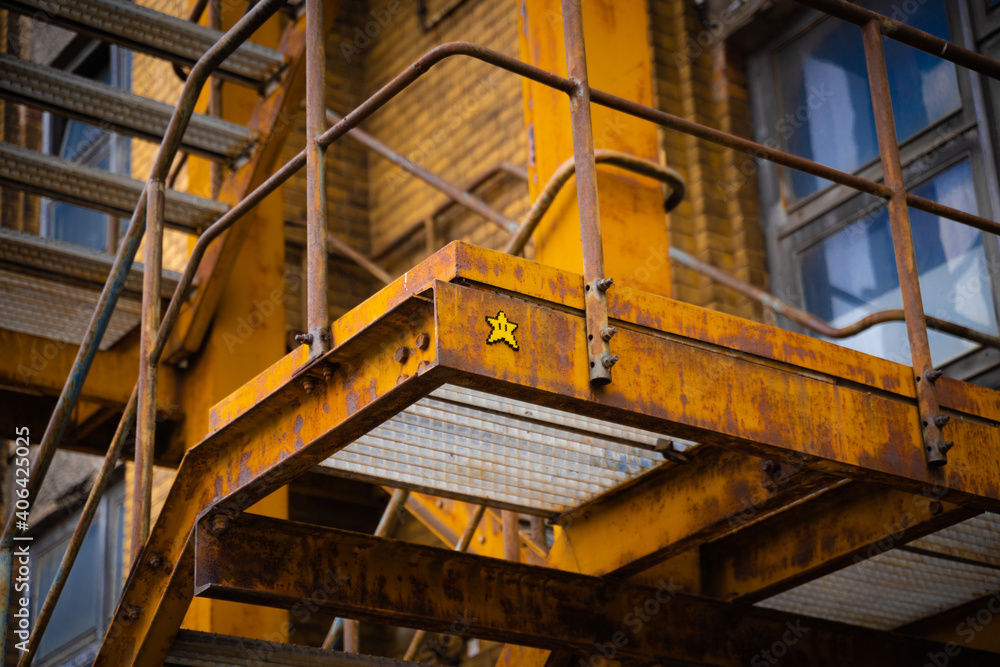 Obraz premium stairs in the building with small star