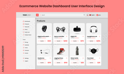 Ecommerce Website Dashboard User Interface Design