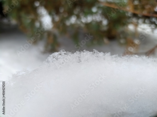 macro landscape of snow flakes © Mateusz