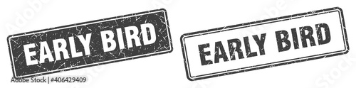 early bird stamp set. early bird square grunge sign