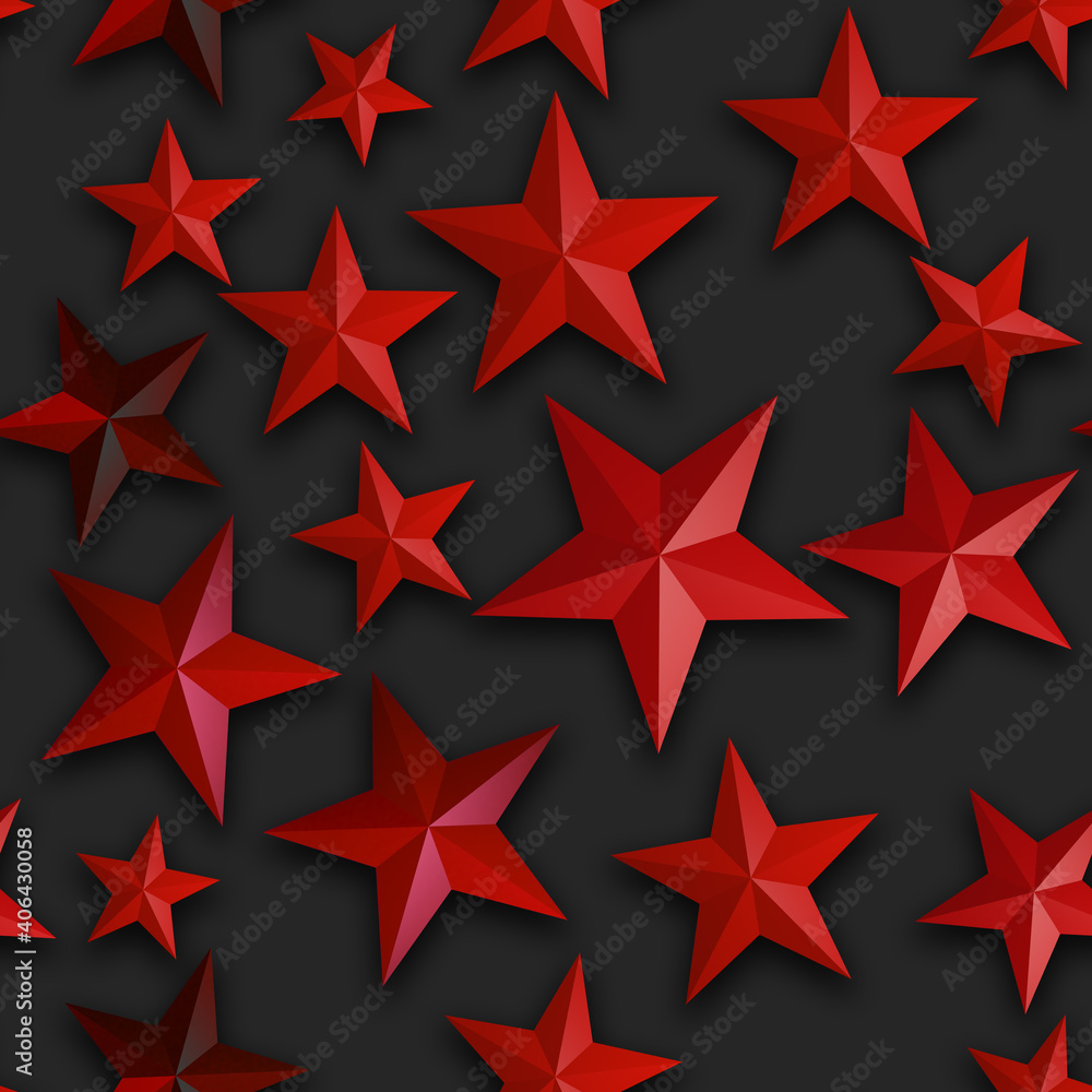 Seamless star pattern, star on a black background. 3D render, illustration. Festive abstract concept. New year, christmas, textiles, paper Seamless star pattern, star on a black background. 3D render, illustration. Festive abstract concept. New year, christmas, textiles, paper