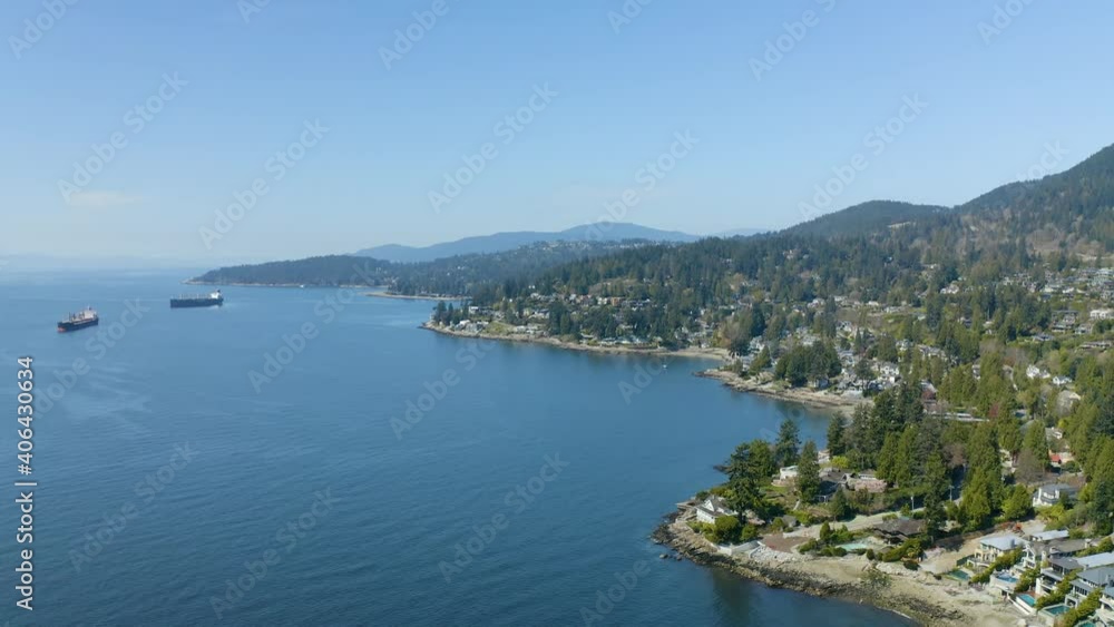 West Vancouver drone over water on the beach. West Vancouver drone over water on the beach.