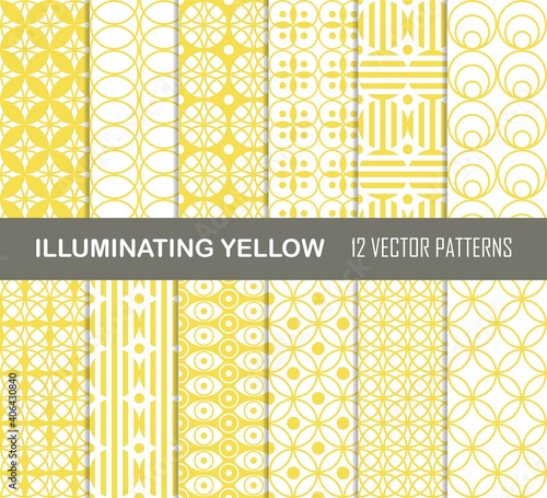 vector seamless pattern in yellow black gray