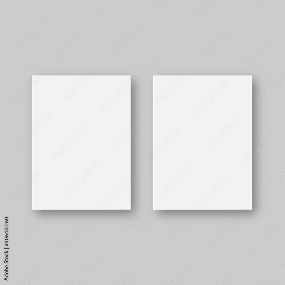 Blank paper sheets isolated on grey background. Vector Blank paper sheets isolated on grey background. Vector