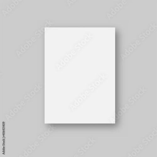 Blank paper sheet isolated on grey background. Vector