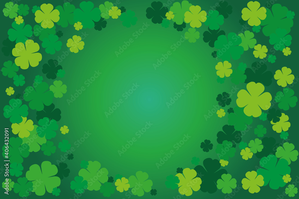 background of green clover symbols of luck with copy space background of green clover symbols of luck with copy space
