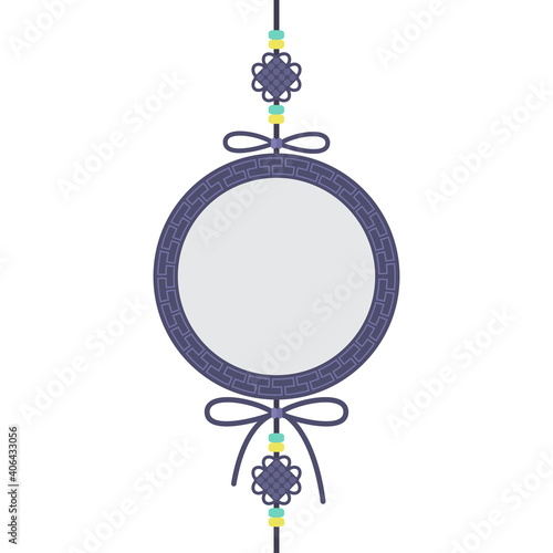 Korean traditional ornament frame isolated on white background