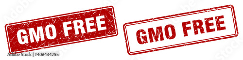 gmo free stamp set. gmo free square grunge sign