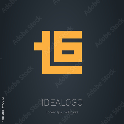T6 - design element or icon. Logo with Letter T and number 6. Monogram or logotype.