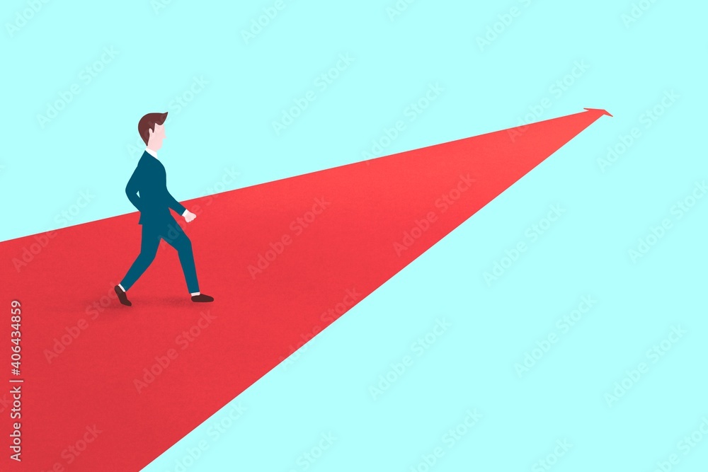 Businessman and arrow, Business growth and successful concepts Businessman and arrow, Business growth and successful concepts