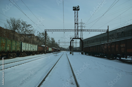 train in the snow photo