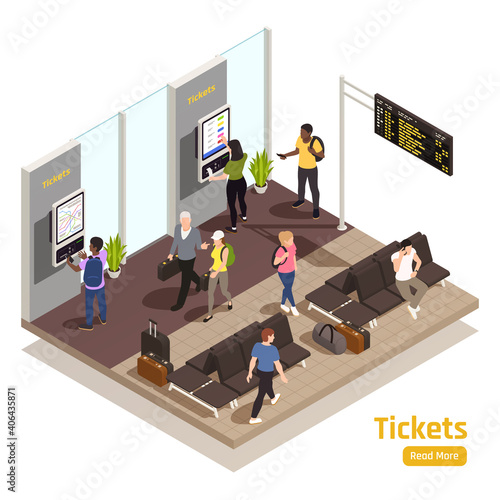 People Interfaces Isometric Composition