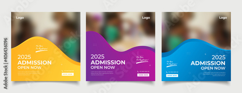 School education admission social media post and web banner template