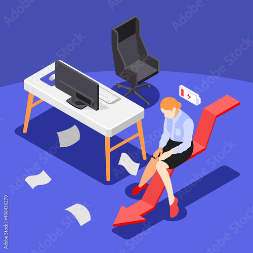 Burn-out Syndrome Isometric Background