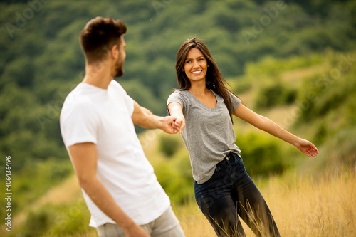 Happy young couple in love ...