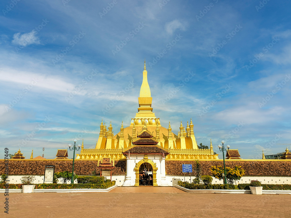Phra-Thatluang Stupa in Vientiane Laos