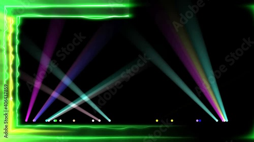 Classic Retro Backgrounds Neon Frame Light Spots Overlay Edits Alien Future Cgi Animations Music Viewed Gaming Private - 4K Moving Motion Background Animation Abstract VJ Visual photo