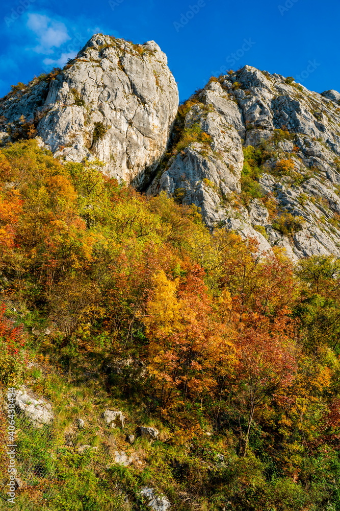 Danube gorge in Djerdap on the Serbian-Romanian border Danube gorge in Djerdap on the Serbian-Romanian border
