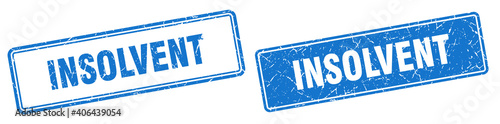 insolvent stamp set. insolvent square grunge sign