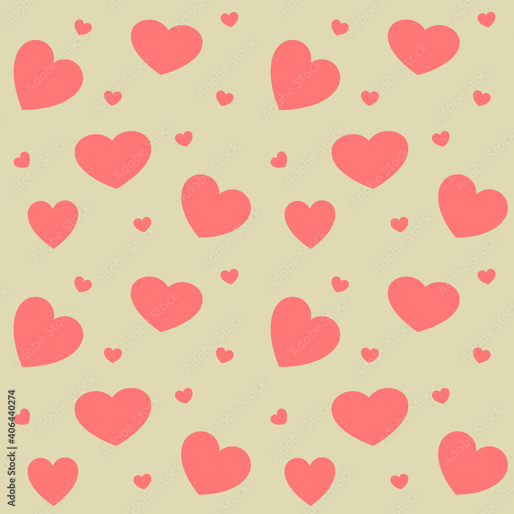 Heart shaped Valentine s Day seamless pattern background for textiles, graphics. Image for a poster or cover. Vector illustration
