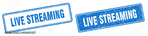 live streaming stamp set. live streaming square grunge sign