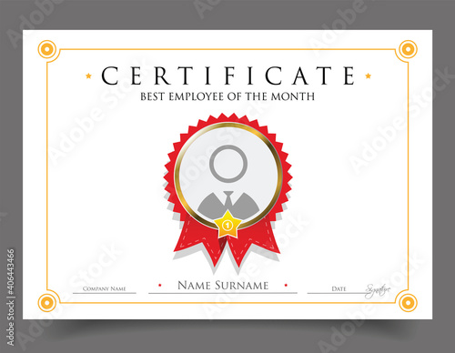 Best Employee of the Month certificate template