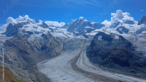 Blick auf den zweitgrössten Gletscher der Alpen, den Gornergletscher / Zermatt, Schweiz
