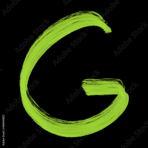 G vert sur fond noir