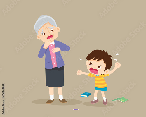 Rampage boy and elderly woman