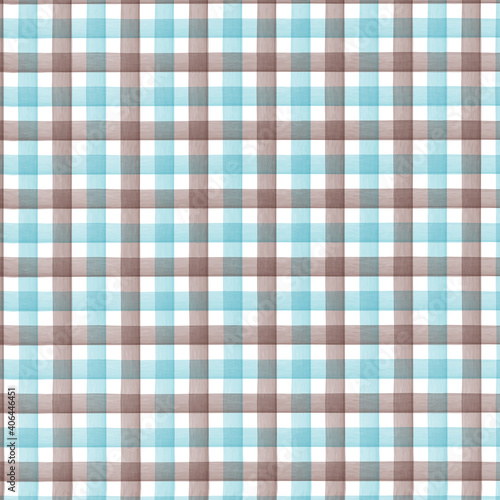 Brown and Blue watercolor gingham pattern