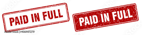 paid in full stamp set. paid in full square grunge sign