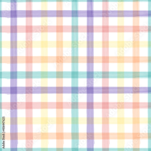 Colorful watercolor checkered pattern